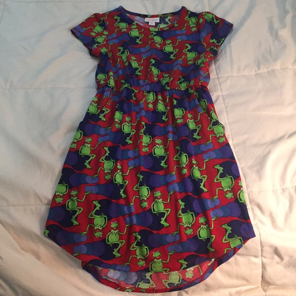LuLaRoe Mae Girls Size 10 - Muppets Kermit